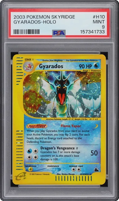 PSA 9 GYARADOS H10/H32 | SWIRL! Skyridge WOTC Holo Pokemon Card